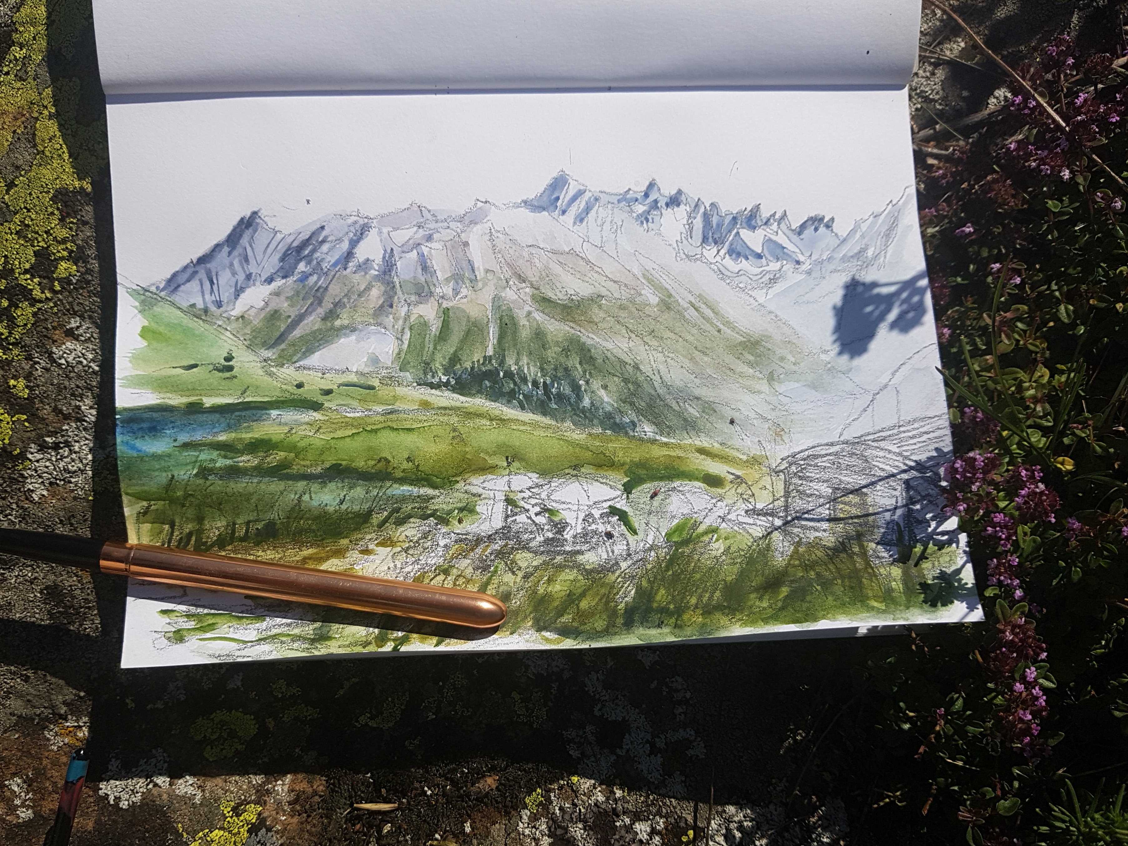 stage carnet de voyage aude berliner créa au mont d'or sketchbook travel drawing croquis aquarelle