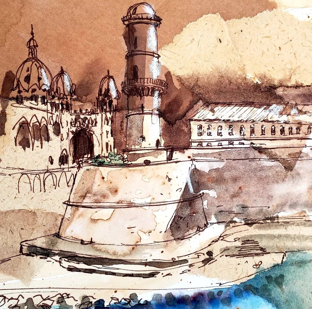 stage carnet de voyage aude berliner créa au mont d'or sketchbook travel drawing croquis aquarelle