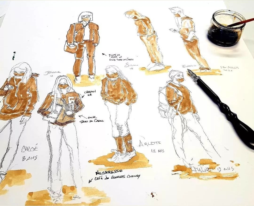stage carnet de voyage aude berliner créa au mont d'or sketchbook travel drawing croquis aquarelle
