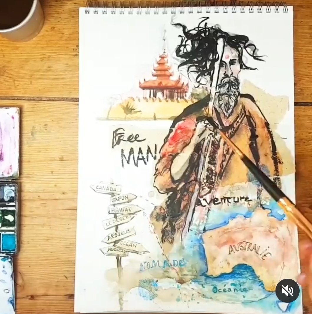 Croquis aquarelle carnet de voyage Aude Berliner