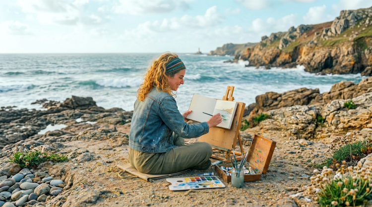 sketching outdoor watercolor with Aude Berliner